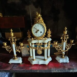 French Louis XVI style mantelpiece set